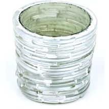 Teelicht Mosaik Grau rund ø 6 cm - Glas