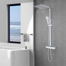 Teeno - Colonne de Douche Thermostatique laiton, deux modes d'eau de la douche, Salle de Bain Colonne de Douche, Thermostat avec Mitigeur Réglable en