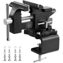 Tau D'Établi 113 Mm Étaux D'Établi Acier Moulé, Base Pivotante À 270 Degrés, Force De Serrage De 2000 Kg, Amovible Et Polyvalent, Deux Utilisations - 