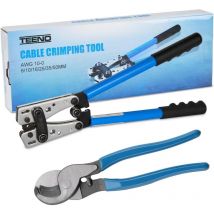 Pince à Sertir + Coupe-Câble Kit - awg 10-0, 6/10/16/25/35/50mm² Teeno Multifonctionnel Pince Coupe-Câble avec Poignée Antidérapante pour Electricien