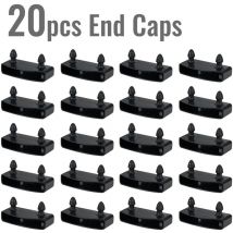 Lot de 20 supports de lit à lattes en plastique - 54 x 9 mm - Noir - Résistant à la corrosion, durable, installation facile - Teeno