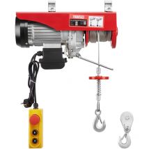 TEENO Treuil Electrique 400KG/800KG, Palan électrique 1450W, Treuil a Cable Electrique uspension Simple et Double 400KG/800KG,6 m/min 12 m/min Rouge
