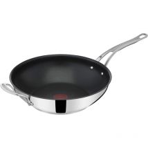 Jamie Oliver by Cook's Classics E3068835 - Padella per wok con rivestimento antiaderente, adatta a induzione, in forno, in acciaio inox, con manico