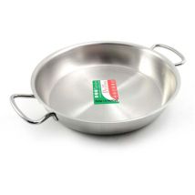 Pinti Inox Tegame In Acciaio Inox Per Induzione Con Due Maniglie - Diametro Cm 40 - Altezza Cm 6