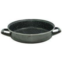 Tegame 2 Manici 26 cm Acciaio Smaltato Vetrificato – Grigio – Nero Effetto Pietra – Vitrinor