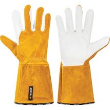 Ejendals Tegera S/G Goatskin CH/B Gloves Yellow White Size 8