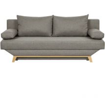 Les Tendances - teijo Banquette convertible 3 places avec coffre de rangement - Tissu Taupe - L187 x p 91 x h 82 cm