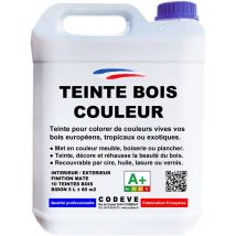 Teinte Bois Couleur - 5 L - Codeve Bois - Bleu - Pour La Teinture En Couleurs D'un Bois Européen Ou Exotique.