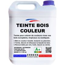 Codève Bois - Teinte Bois Couleur - 4x5 l - Codeve Bois - Bleu - Pour La Teinture En Couleurs D'un Bois Européen Ou Exotique.