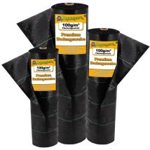 Tejido de suelo de 88 m², lámina de mantillo de 100 g, 1 m de ancho, negro