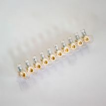 Tekox - Regleta ciega transparente de 10 polos de 2,5 mm² (450V 24A) color transparente