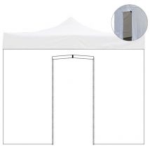 Evergreen - Cubierta lateral para cenador con puerta Blanco impermeable para cenador con cierre 300x300 cm