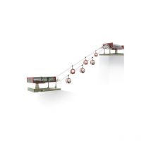 Telecabina eléctrica roja-negra 1:87 H0