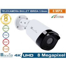 Envio - telecamera bullet ibrida 4in1 ahd tvi cvi cvbs 3.6mm 8MP ultra hd 4K IP66 visione notturna 30 metri osd