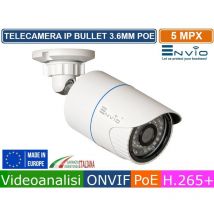 Envio - telecamera bullet ip 3.6MM 5MP megapixel videoanalisi onvif poe H.265++ IP66