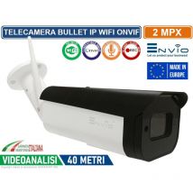 Envio - telecamera bullet ip wifi 2MP full hd 1080P videoanalisi e human detect registra su sd card audio bidirezionale IP66 40 metri