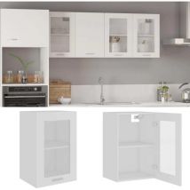 Furniture Limited - Armadio Sospeso con Vetro Bianco 40x31x60 cm