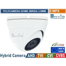 Envio - telecamera dome ibrida 4in1 ahd tvi cvi cvbs ottica 3.6mm 5MP sony starvis IMX335 IP65