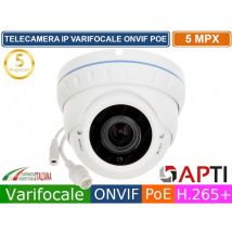 Apti - telecamera dome network ip varifocale 2.8-12MM 5MP megapixel onvif poe H.265+ IP67