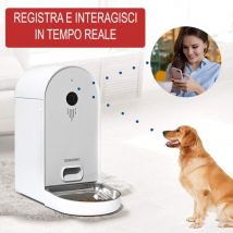 Oba Security - Telecamera per Animali con WiFi, Audio Bidirezionale e Visione Notturna, con Distributore di Croccantini per Cani e Gatti