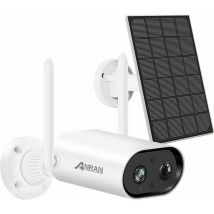 Anran - Telecamera/Videocamere di sorveglianza esterni 2K Telecamera di Sorveglianza per Esterni Batteria con Pannello Solare, Videocamera WiFi Senza