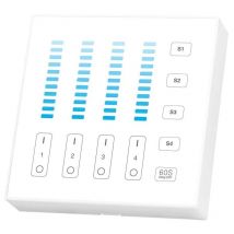 Controllo remoto Parete Tattile LED Radiofrequenza dimmerabile 4 zone Blanche
