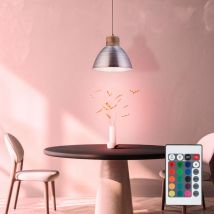 Lampada da soffitto industriale, telecomando, lampada in legno dimmerabile in un set che include lampadine led rgb
