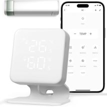 Contrôleur Intelligent Sans Fil Pour Climatiseur, Thermostat Domotique Wifi, Thermomètre Et Hygromètre Intégrés, Ir Télécommande Avec App, 
