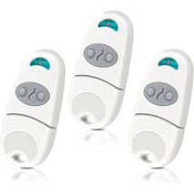 Télécommande Pour Portail, Télécommande Pour Porte de Garage, 3 pcs, Télécommande à 2 Canaux, Fréquence 433,92 MHz, Compatible avec les Télécommandes