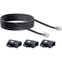 Schwaiger Telefon Anschlusskabel TAL6306 533 tae (f) RJ11 schwarz, 6,0m, 3x tae (f) / 1x RJ11 TAE-Anschlusskabel