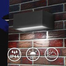 Telefunken - Applique murale d'extérieur led Up- & Downlight 18x7x9cm - 1-flamme - applique murale maison façade métal-verre IP44 12W 1300lm 4.000K