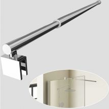 EMKE 700mm to 1200mm Adjustable Telescopic Length Bar Support Bar Stainless Steel Chrome Round Shape for Wet Room Shower Screen Walk in Shower