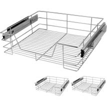 CASARIA Pull Out Telescopic Kitchen Drawers For 30/40/50/60cm Units Chrome-Plated 20kg Load Capacity Pull-Out Basket Telescopic Cabinet Shelf