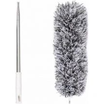 Telescopic Duster, Microfiber Duster with Stainless Steel Handle, Washable Duster Perfect for Removing, Gray - Rhafayre