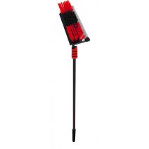 Rouge/Noir 7 mètres telescopic hydrocleaner Venteo Brosse à eau de lavage - Manche télescopique - Brosse avec éponge et raclette - Adaptateur d'angle