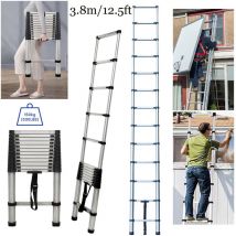 Dayplus - Telescoping Ladder Stainless Steel Extension Ladder Collapsible Workshop Ladder