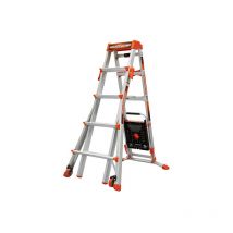 Matisère - Teleskop-Stehleiter - maximale Arbeitshöhe 3.74m + Wandbefestigung - LIG-15125/15097