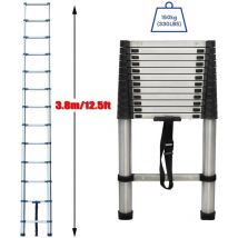 Teleskopleiter 3.8M ,13 Stufen ,Anti-Rutsch,Soft-Close-System Ausziehleiter