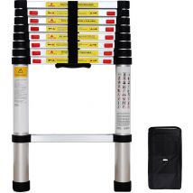 Teleskopleiter 2,6 Meter, Klappleiter Maximale Belastbarkeit: 150 kg Material: Aluminiumlegierung, gratis Tragetasche, en 131