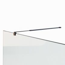 Teleskopstange für Duschwände Glaswand Walk In Stabilisator Glasstärke von 6mm - 10mm justierbar von 73-121 cm Stabilisationsstange 23BM Schwarz