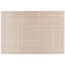 Lisa Design - Telio - tapis rectangulaire motif graphique - beige