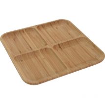Teller für Snacks, quadratisch, Bambus, 30 x 30 cm, natürliche Farbe