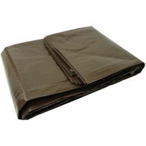 Geko - telo copertura esterno occhiellato impermeabile marrone 5x8m G70734