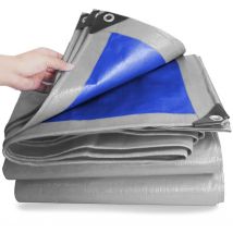 Telo Impermeabile Esterno, Telone Occhiellato 245g/mq Telo Protettivo Multiuso Antistrappo per Auto, Barche, Piscina, Giardino 6X10