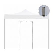 Telo laterale 6x2mt bianco impermeabile con porta avvolgibile per gazebo richiudibile 3x6mt