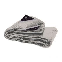 Telo occhiellato in polietilene antistrappo mt 5x8 argento 200 gr/mq angoli