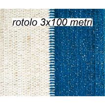 Telo Ombreggiante 3x100 Metri Azzurro per Recinzione Copertura Rete Oscurante
