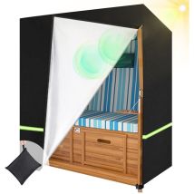 Telo protettivo per poltrona da spiaggia Oxford 210D, con coulisse e chiusura lampo, impermeabile, antivento, antistrappo e resistente ai raggi uv
