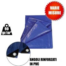 Telo telone occhiellato impermeabile angoli rinforzati blu polietilene 90 gr/m² 3x4 mt