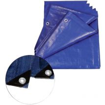 Telo telone occhiellato impermeabile angoli rinforzati blu polietilene 90 gr/m²5x6 mt